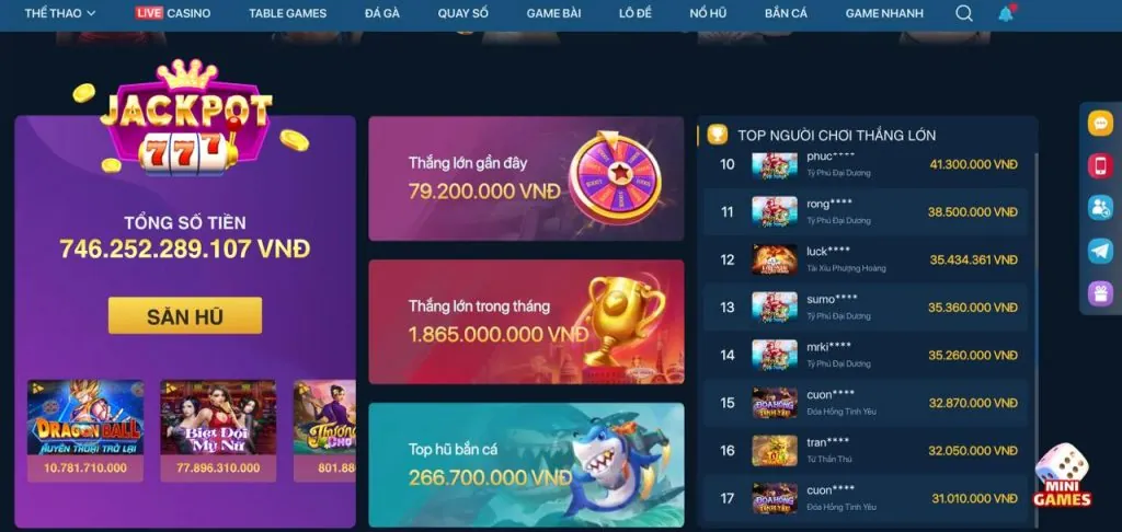 Các tính năng nổi bật của VG999CLB Win